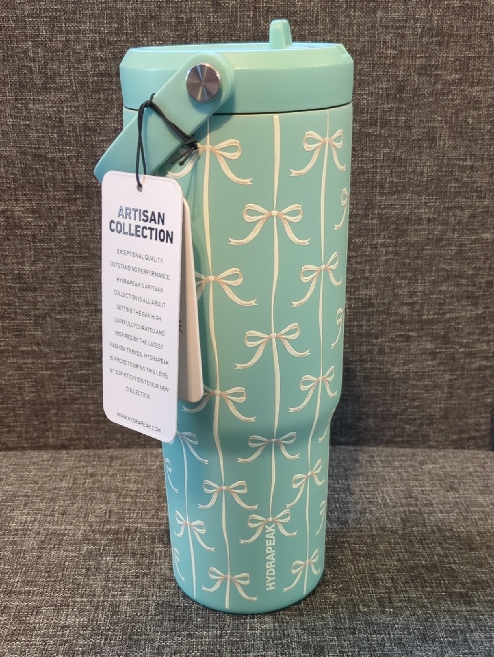 HydraPeak Croquette Travel Tumbler With Straw Artisan Collection Mint Limited